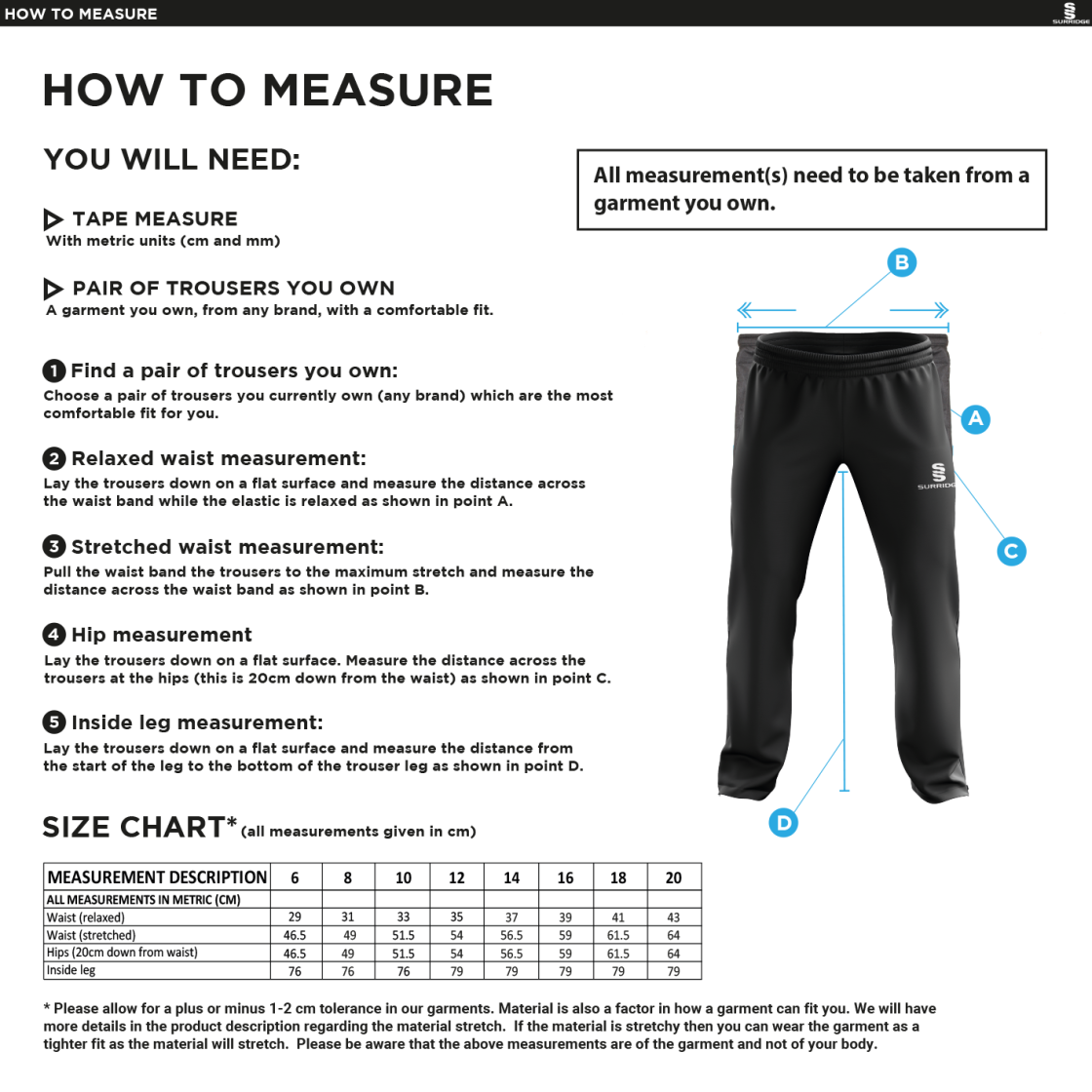 ITSLiB XI Women's Ripstop Track Pant : Navy - Size Guide