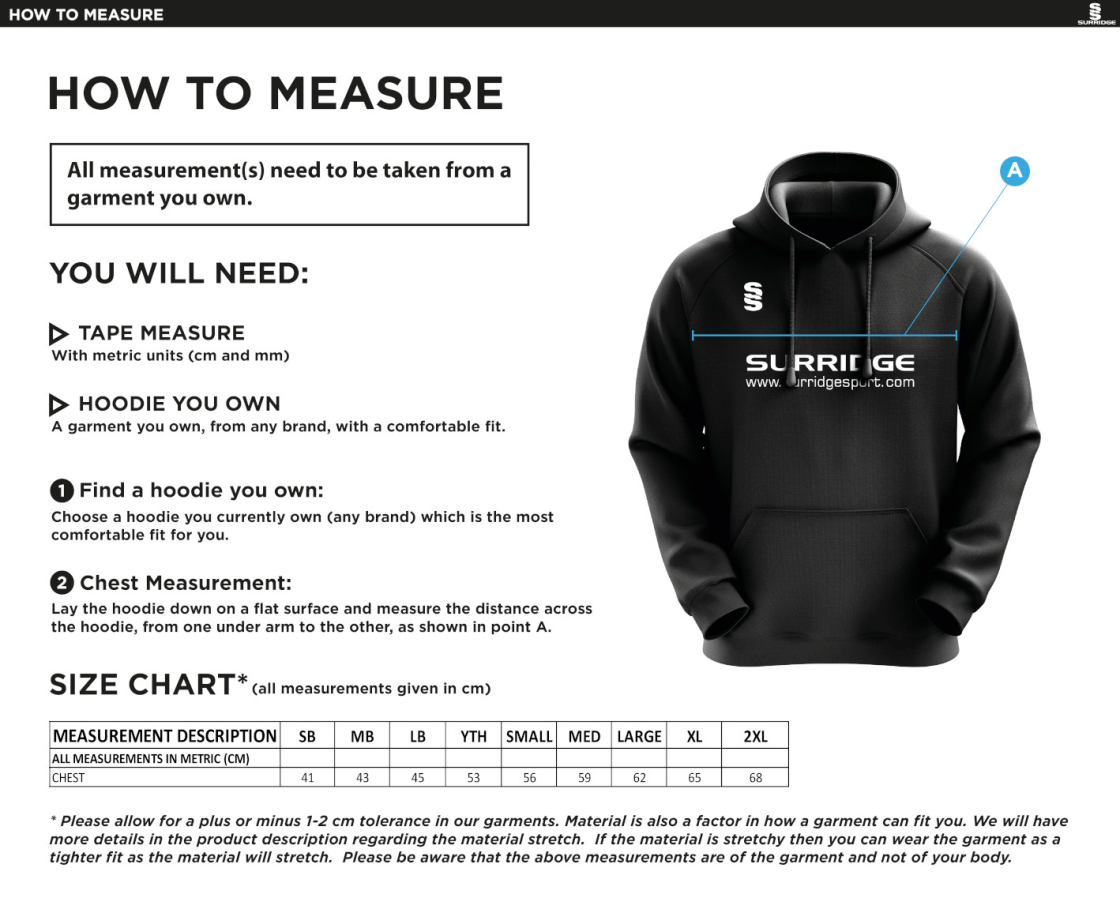 ITSLib XI - BLADE HOODY - Size Guide